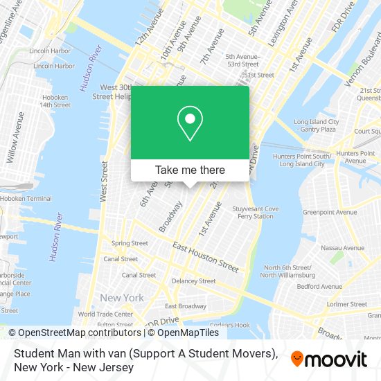 Student Man with van (Support A Student Movers) map