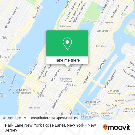 Park Lane New York (Rose Lane) map