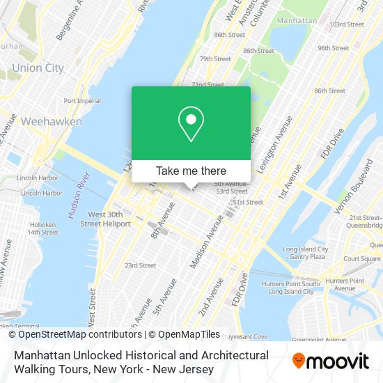 Manhattan Unlocked Historical and Architectural Walking Tours map