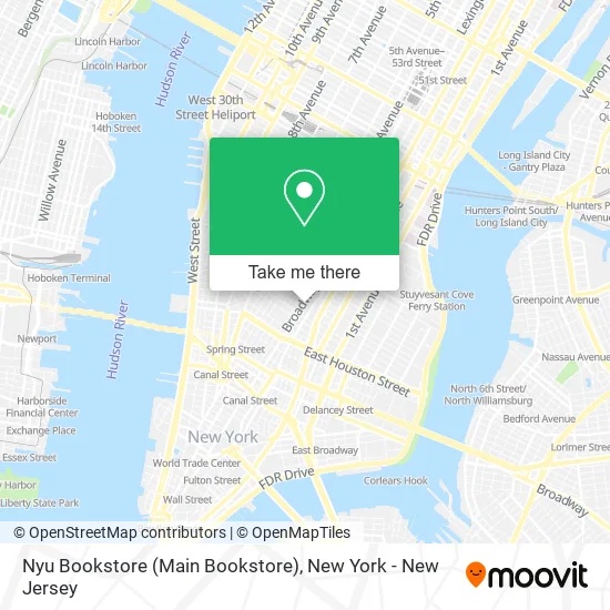 Mapa de Nyu Bookstore (Main Bookstore)