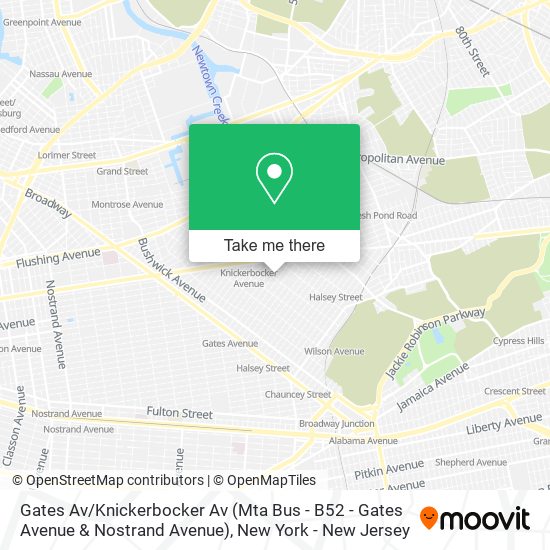 Gates Av / Knickerbocker Av (Mta Bus - B52 - Gates Avenue & Nostrand Avenue) map