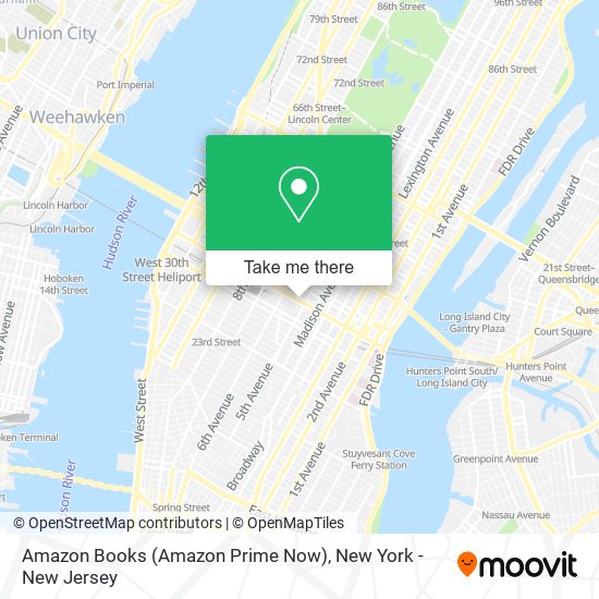 Mapa de Amazon Books (Amazon Prime Now)