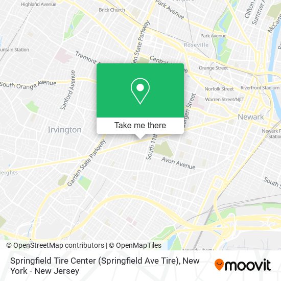 Mapa de Springfield Tire Center (Springfield Ave Tire)