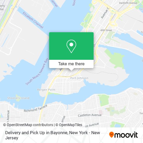 Delivery and Pick Up in Bayonne map