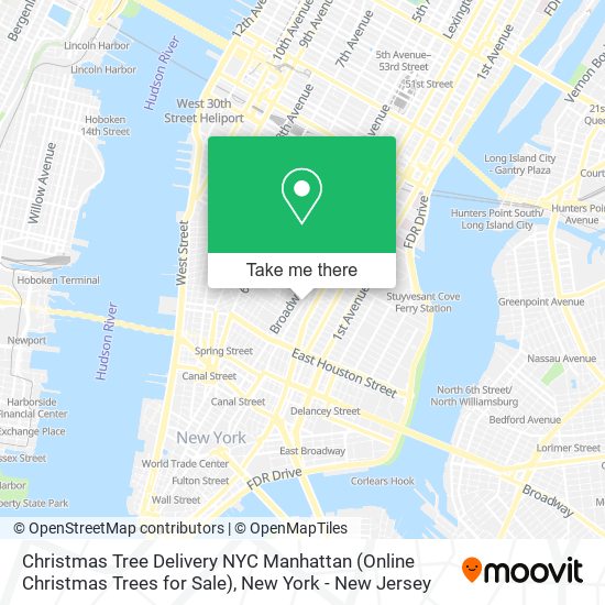 Christmas Tree Delivery NYC Manhattan (Online Christmas Trees for Sale) map