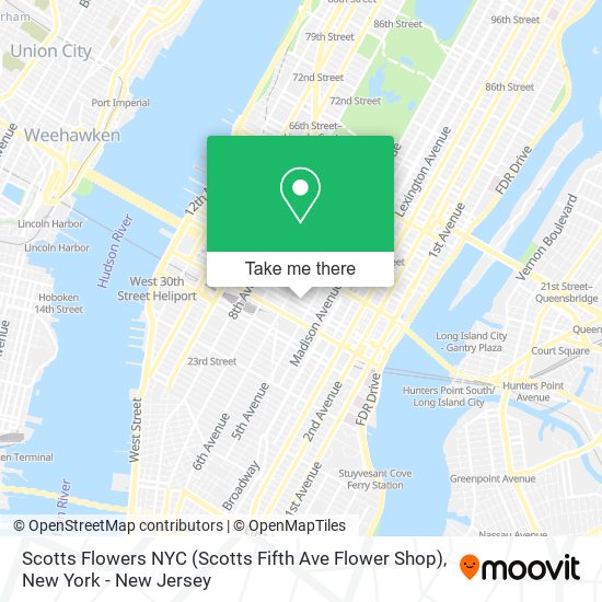 Mapa de Scotts Flowers NYC (Scotts Fifth Ave Flower Shop)