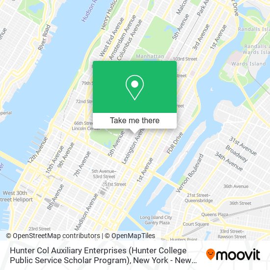 Hunter Col Auxiliary Enterprises (Hunter College Public Service Scholar Program) map