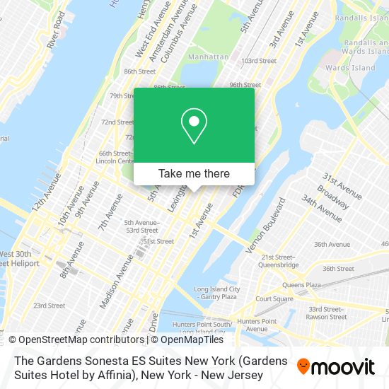 Mapa de The Gardens Sonesta ES Suites New York (Gardens Suites Hotel by Affinia)