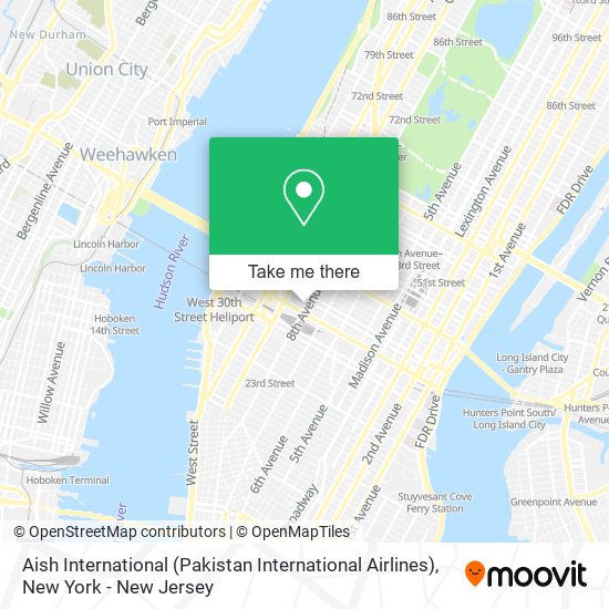 Mapa de Aish International (Pakistan International Airlines)