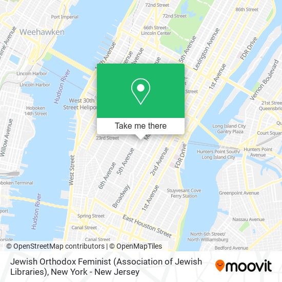 Mapa de Jewish Orthodox Feminist (Association of Jewish Libraries)