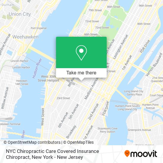 NYC Chiropractic Care Covered Insurance Chiropract map