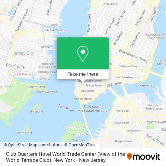 Club Quarters Hotel World Trade Center (View of the World Terrace Club) map