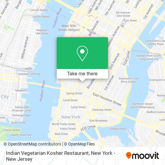 Mapa de Indian Vegetarian Kosher Restaurant