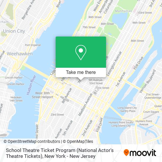 Mapa de School Theatre Ticket Program (National Actor's Theatre Tickets)