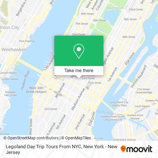 Legoland Day Trip Tours From NYC map