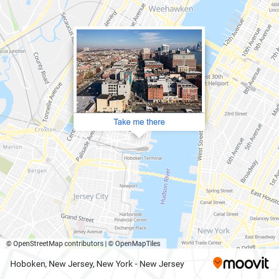 Mapa de Hoboken, New Jersey