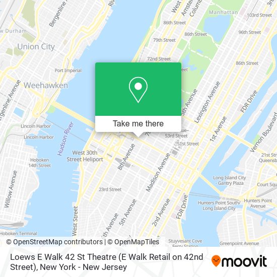 Mapa de Loews E Walk 42 St Theatre (E Walk Retail on 42nd Street)