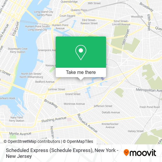 Mapa de Scheduled Express (Schedule Express)