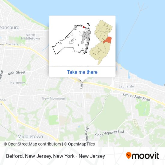 Mapa de Belford, New Jersey
