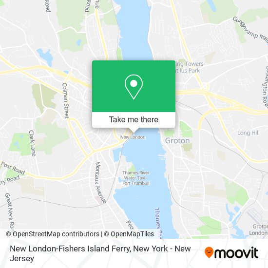 New London-Fishers Island Ferry map