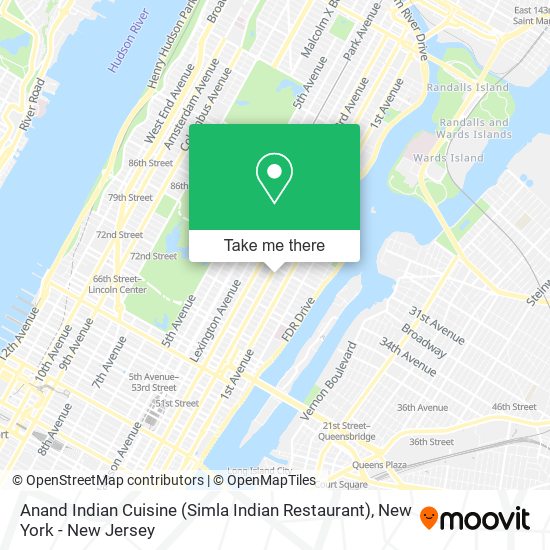 Mapa de Anand Indian Cuisine (Simla Indian Restaurant)