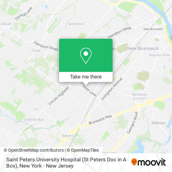 Saint Peters University Hospital (St Peters Doc in A Box) map