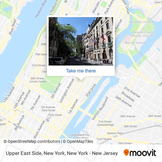 Mapa de Upper East Side, New York