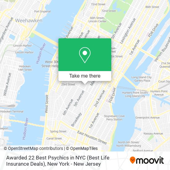 Mapa de Awarded 22 Best Psychics in NYC (Best Life Insurance Deals)