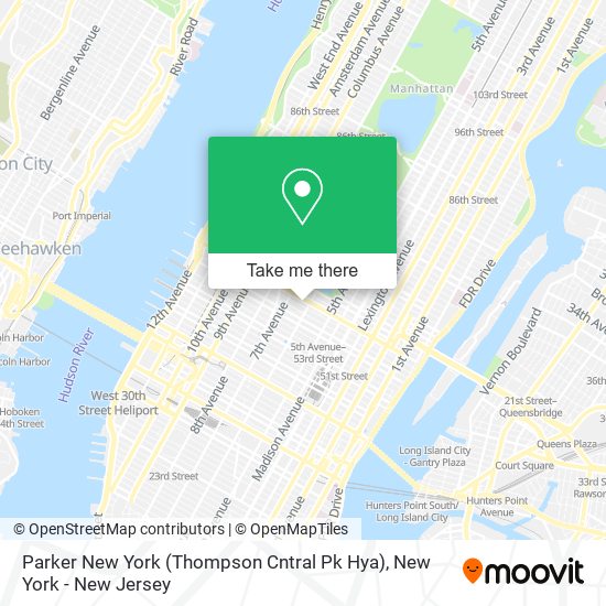 Parker New York (Thompson Cntral Pk Hya) map
