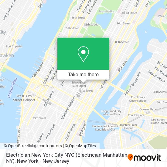 Electrician New York City NYC (Electrician Manhattan NY) map