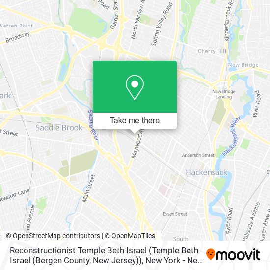 Reconstructionist Temple Beth Israel (Temple Beth Israel (Bergen County, New Jersey)) map