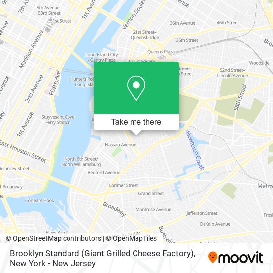 Brooklyn Standard (Giant Grilled Cheese Factory) map