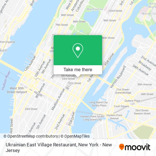 Mapa de Ukrainian East Village Restaurant