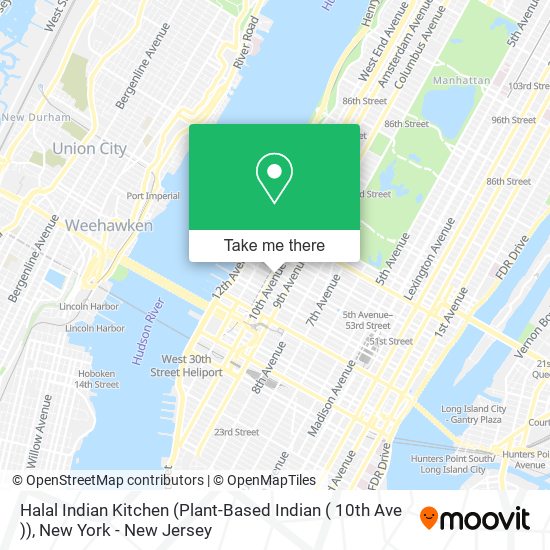 Mapa de Halal Indian Kitchen (Plant-Based Indian ( 10th Ave ))