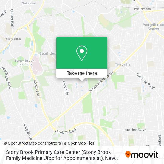 Mapa de Stony Brook Primary Care Center (Stony Brook Family Medicine Ufpc for Appointments at)