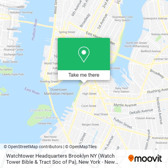 Mapa de Watchtower Headquarters Brooklyn NY (Watch Tower Bible & Tract Soc of Pa)