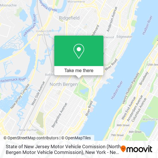 Mapa de State of New Jersey Motor Vehicle Comission (North Bergen Motor Vehicle Commission)