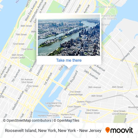 Roosevelt Island, New York map