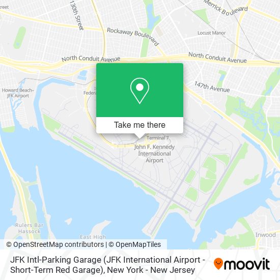 Mapa de JFK Intl-Parking Garage (JFK International Airport - Short-Term Red Garage)