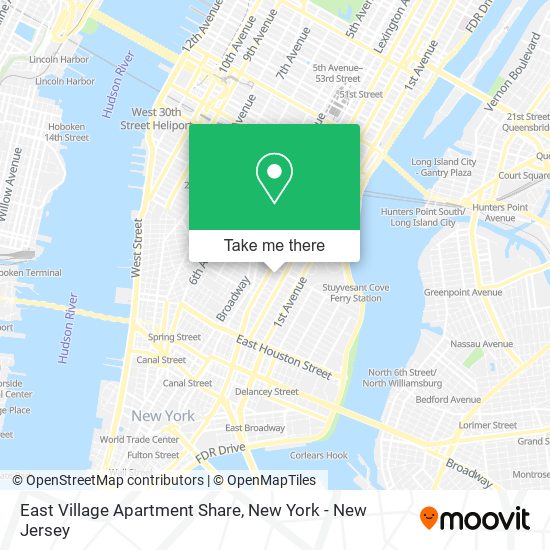 East Village Apartment Share map