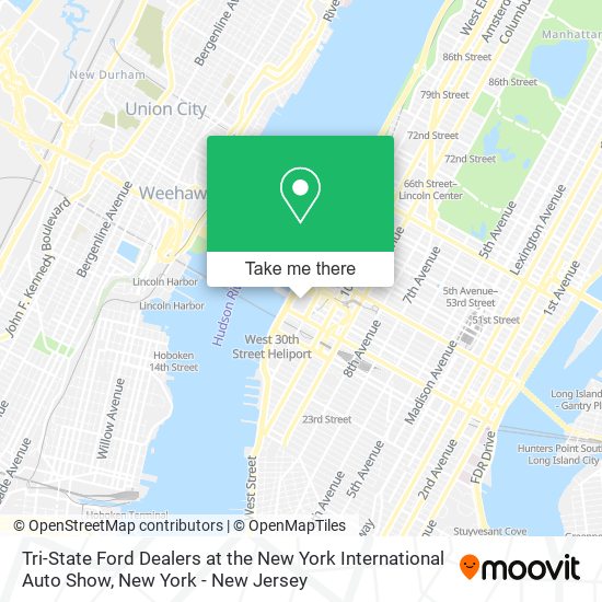 Tri-State Ford Dealers at the New York International Auto Show map
