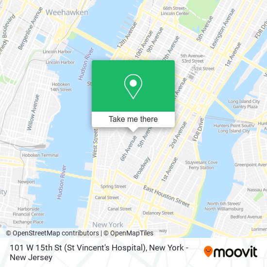 Mapa de 101 W 15th St (St Vincent's Hospital)