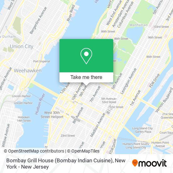 Mapa de Bombay Grill House (Bombay Indian Cuisine)