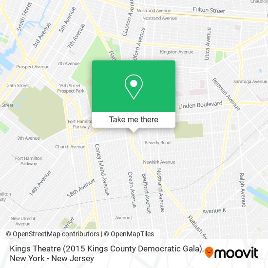 Mapa de Kings Theatre (2015 Kings County Democratic Gala)