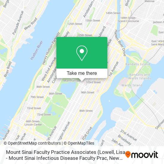 Mapa de Mount Sinai Faculty Practice Associates