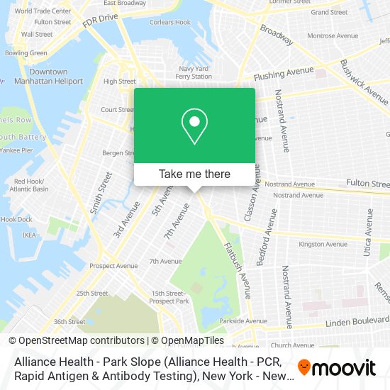 Alliance Health - Park Slope (Alliance Health - PCR, Rapid Antigen & Antibody Testing) map