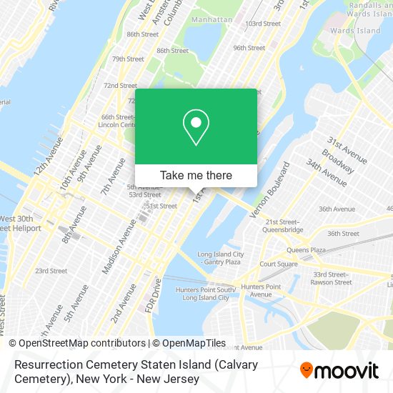 Mapa de Resurrection Cemetery Staten Island (Calvary Cemetery)