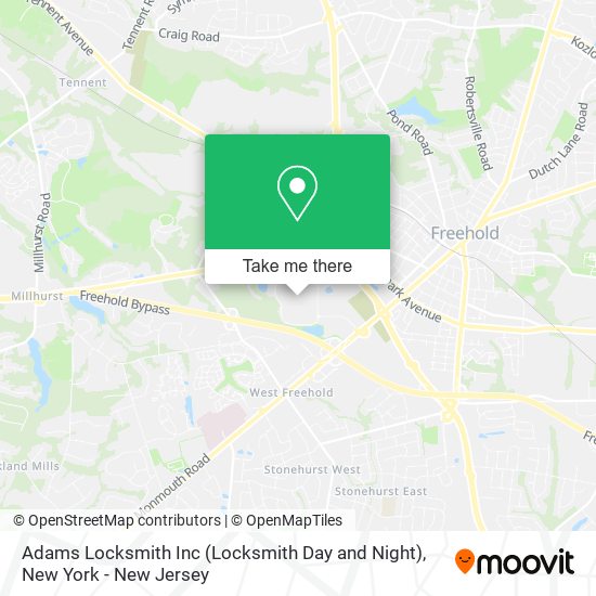 Adams Locksmith Inc (Locksmith Day and Night) map