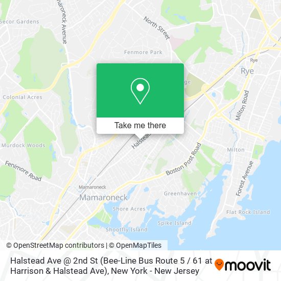 Mapa de Halstead Ave @ 2nd St (Bee-Line Bus Route 5 / 61 at Harrison & Halstead Ave)
