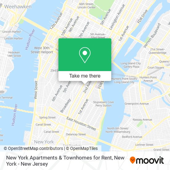 Mapa de New York Apartments & Townhomes for Rent